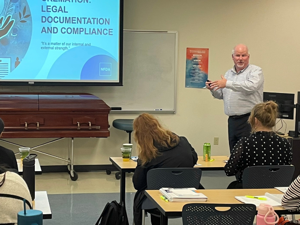 Instructor with screen.