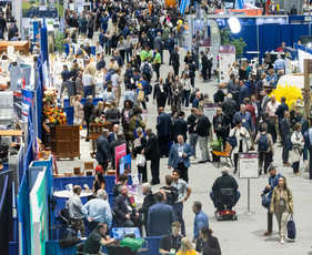 Overhead picture of a large expo.